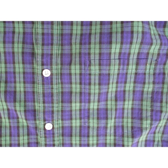 J. Crew Shirt Mens Medium Blue Green Plaid Slim Fit Button Down Long Sleeve - Picture 4 of 12